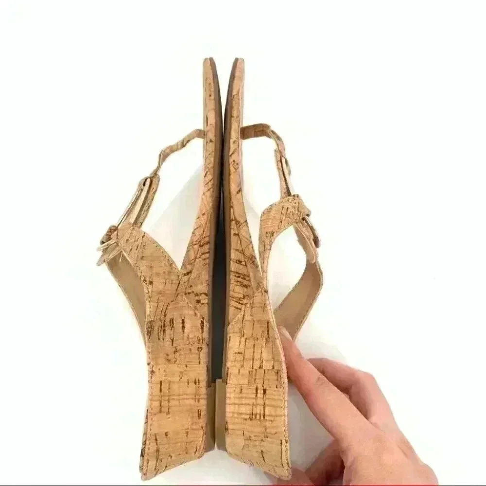 New The Limited womens sandals size 6.5 Indy cork wedge thong flip flops - Picture 5 of 12
